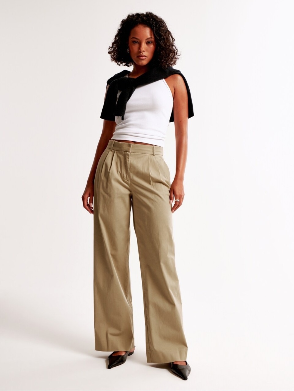 Abercrombie & Fitch Low Rise Pants Wide-Leg High-Rise Tailored Sz 8